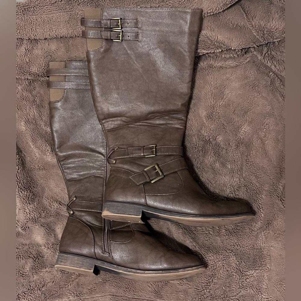 JustFab Brown Over the Knee Boots
